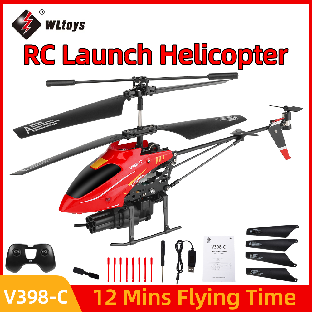 Rc Helicopter Gyro - Wltoys RC hélicoptère V398-C avion lancement