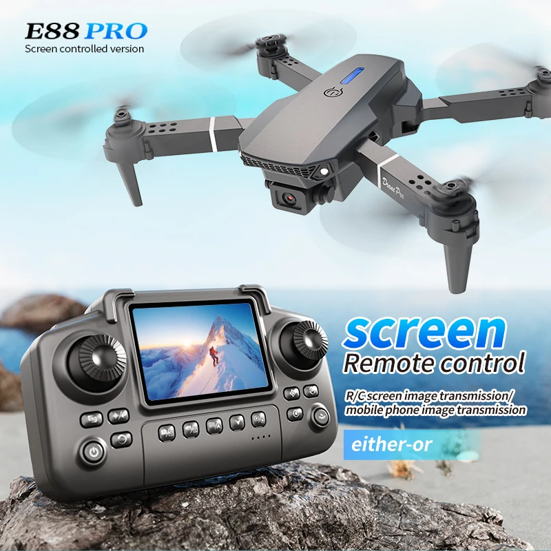 Drone Rc Plegable - Drone professionnel E88 PRO avec écran,