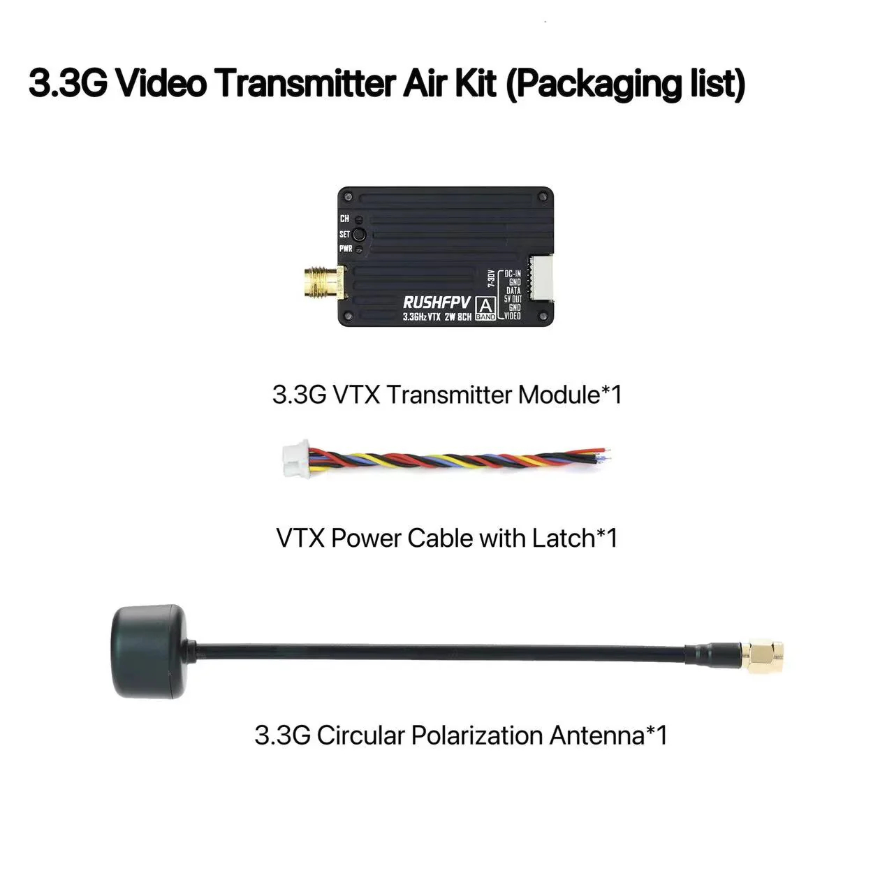 Drone Rc2 - Émetteur VTX RUSHFPV 3.3G 2W, module