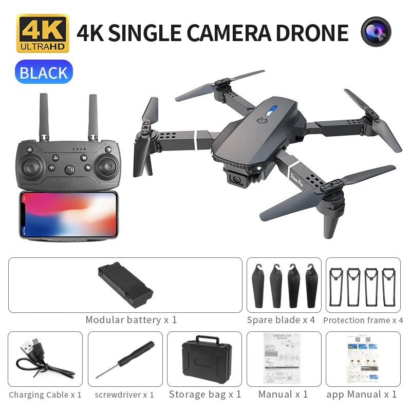 Rc Drone E88 - Le Drone pliant intelligent E88 prend