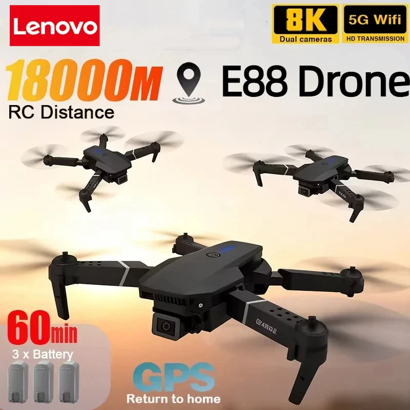 Rc Drone E88 - Lenovo nouveau E88 Pro WIFI FPV
