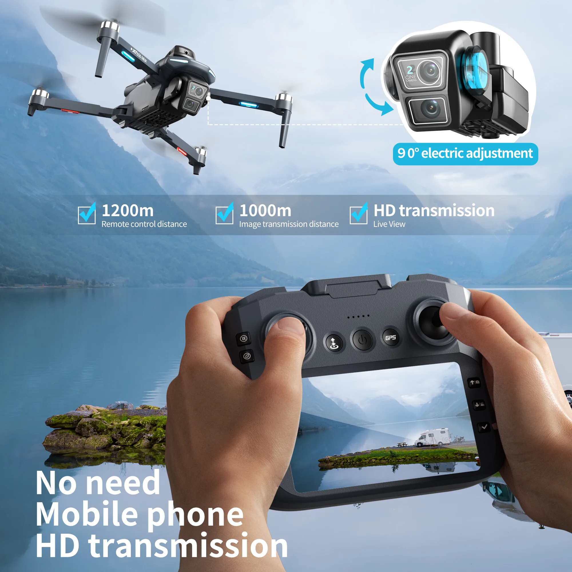 Drone professionnel Lenovo XT6 - Drone E88Pro Rc 4K avis et prix