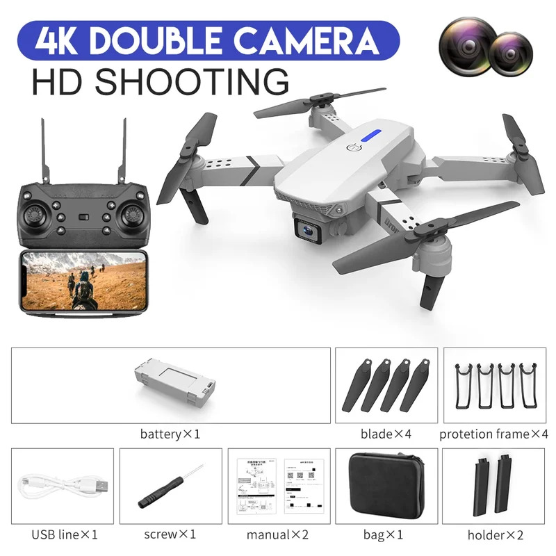 Le Drone pliant intelligent E8 - Rc Drone E88 avis et prix