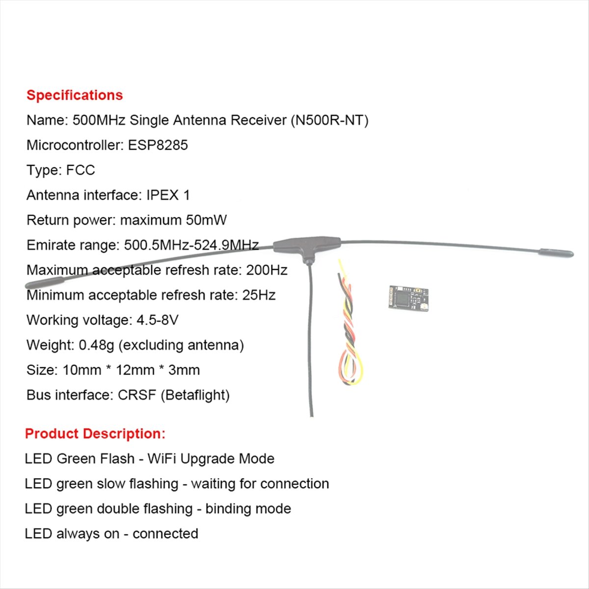 Récepteur 500 MHz 500,5 MHz-52 - Drone Rc Drone avis et prix
